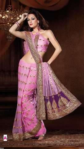 Bollywood Shiffli saree mit Blusenstoff